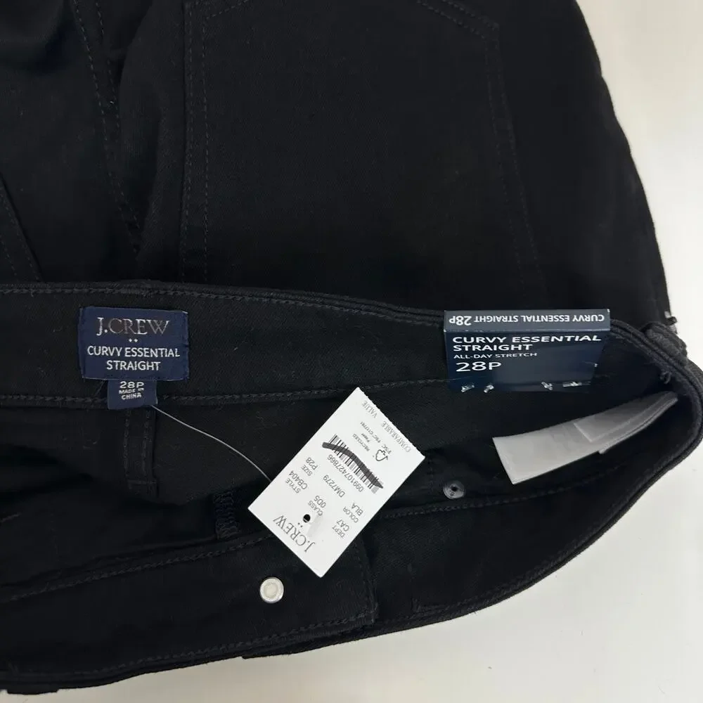 J.Crew Petite Curvy Essential Straight Black Jean All Day Stretch US 28P NWT - Picture 7 of 11
